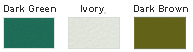 dark green, ivory, dark brown