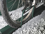 bike locker: integral wheel guide and anchor point