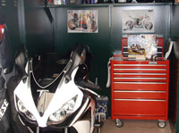 motorbike shed interior