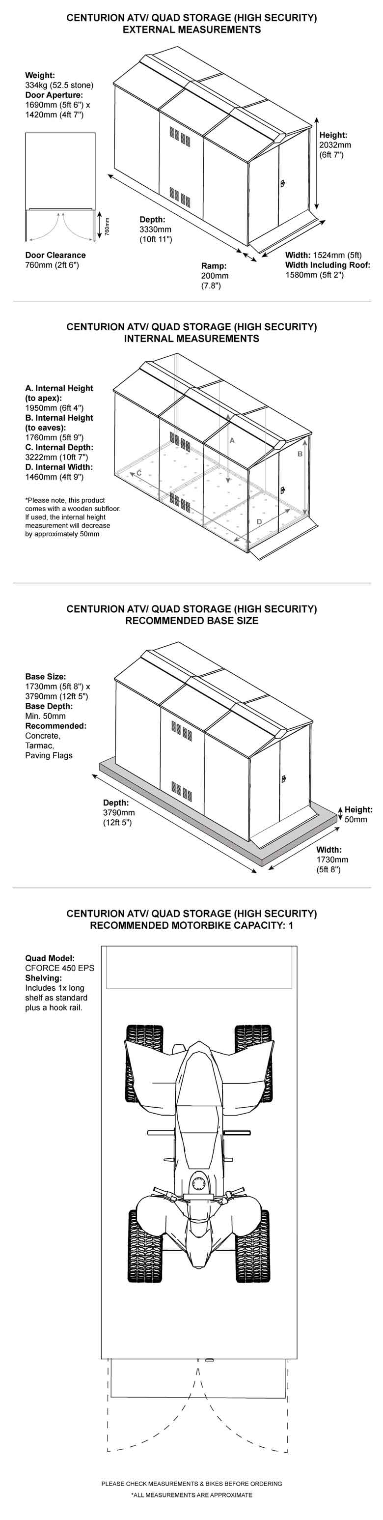 Asgard Centurion Quad & ATV Dimensions