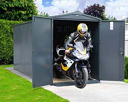 Centurion Plus 1 Motorbike Shed - 5ft 2in x 14ft 6in from Gardien | garden security