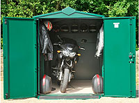 large motorbike shed: secure motorbike storage
