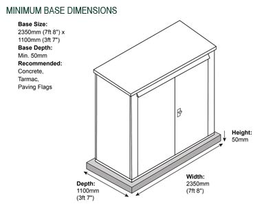 Gardien School Pack 1 (7ft x 3ft) minimum required base dimensions