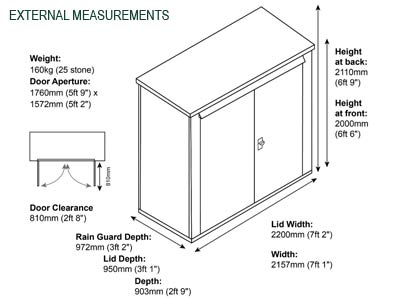 Gardien School Pack 1 (7ft x 3ft) external dimensions