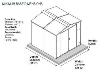 Gardien School Pack 6 (7ft x 7ft) minimum required base dimensions